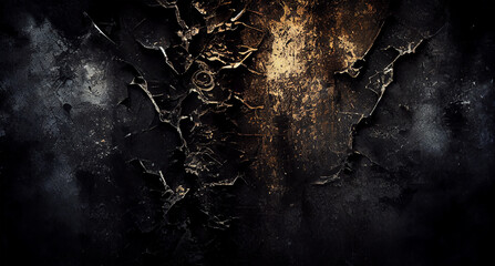 Poster - Close up of an old grungy stained wall ,generative AI