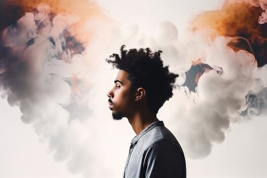 A Man With A Beard Standing In Front Of A Cloud Of Smoke Power Plant Color Photography Color Photography