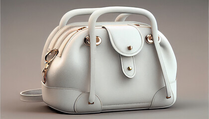 fashionable leather suitcase with shiny metal buckles ,generative ai