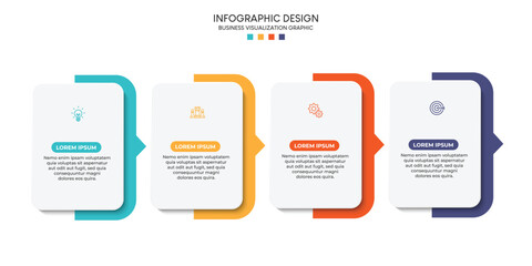 Wall Mural - Steps business data visualization timeline process infographic template design with icons