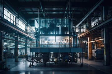 Poster - A Large Industrial Building With A Large Amount Of Pipes And Machinery Factory Long Exposure Photography Manufacturing Planning And Control Generative AI 
