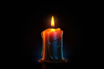 Poster - A Lit Candle With A Black Background And A Red Flame On The Top Motel Gothic Energy Healing Generative AI 