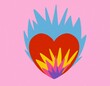 © Gemma can fly/Stocksy - Heart in flames for wild love concept illustration