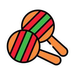 Sticker - mexican maracas icon