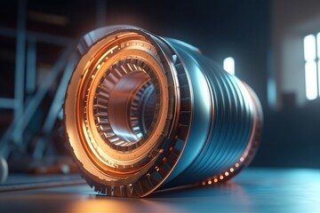 Poster - A Close Up Of A Ball Bearing Machine On A Table With A Window In The Background Car Repair Shop Photorealism Automotive Design Generative AI 