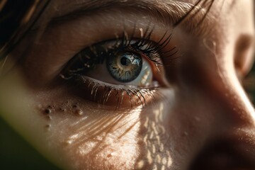 Wall Mural - A Woman's Eye With A Lot Of Dirt On It Savanna Portrait Photography Portrait Photography Generative AI 