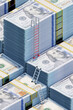 © Pixel Stories/Stocksy - US dollars money ladder success / growth /salary /savings concept