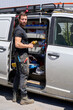 © Rowena Naylor/Stocksy - Small business Electrician preparing work van