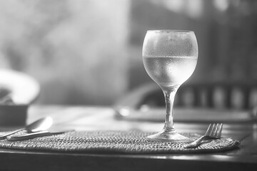 Wall Mural - black and white glasses in the restaurant wine poster photo