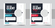 Customer feedback testimonial social media post web banner template design vector
