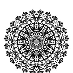 Sticker - abstract mandala pattern. Art on the wall  Coloring book Lace pattern The tattoo Design for a wallpaper Paint shirt and tile Sticker Design, Decorative circle ornament in ethnic oriental style