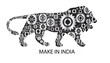 Delhi, India - march 2, 2023:make in  India vector illustration. made in India concept, Vocal for local. Aatmanirbhar Bharat. Self-reliant India