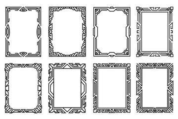 Wall Mural - Abstract vertical ornate frames. Line art ornmental decorative border set. Border frames collection luxurury designs.