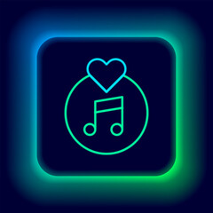 Sticker - Glowing neon line Vinyl disk icon isolated on black background. Colorful outline concept. Vector