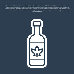 Canvas Print - Blue line Beer bottle icon isolated on blue background. Vector