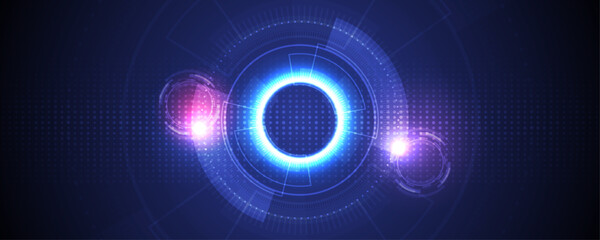 Wall Mural - abstract technology background with various technology elements hi-tech communication concept innova