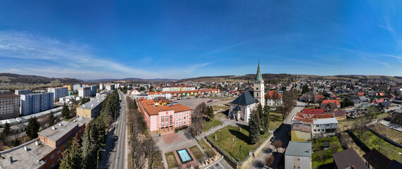 Wall Mural - Aerial view of the city of Stropkov in Slovakia