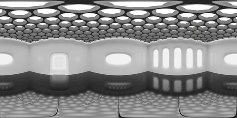 Wall Mural - hdri map, spherical environment panorama background, 360 degree high contrast interior light source 