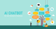 AI Chatbot , AI Chat Apps Vector Banner Illustration