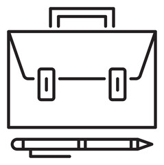 Poster - Information technology pen, briefcase vector icon illustration