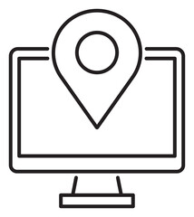 Poster - Information technology location sign, monitor, ip adress vector icon illustration