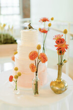 Wedding Cake With Simple Blooms