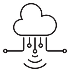 Fototapete - Information technology cloud network vector icon illustration
