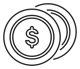 Poster - Information technology dollar coin vector icon illustration