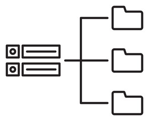 Fototapete - Information technology folders, server, database vector icon illustration