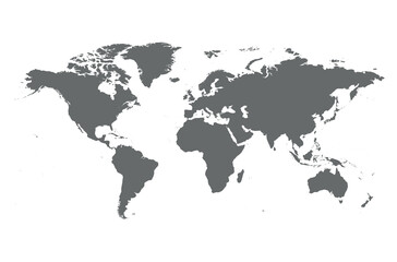 Wall Mural - World map - silhouette of the continents on planet Earth, vector illustration on white