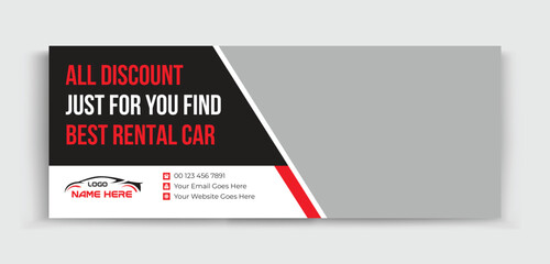 Car Rental social media cover banner design. facebook cover timeline banner for use corporate business. website advertisement banner design. internet ad for design social media