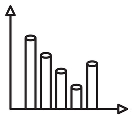 Poster - Project management bar graph vector icon illustration