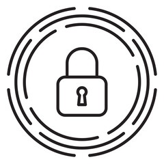 Poster - Project management lock, secure data vector icon illustration