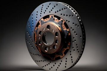 Sticker - Round new brake discs for replacement in vehicle braking system, created with generative ai