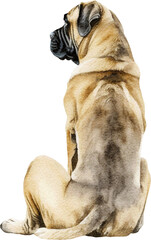 Poster - English Mastiff illustration created with Generative AI technology