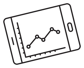Poster - Project management tablet, graphics, mobile analytics vector icon illustration