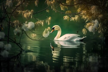 swan on the water