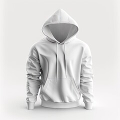 Canvas Print - Designer branding white soft hoodie mockup isolated on white background, created with generative ai