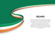 Wave flag of Ireland with copyspace background