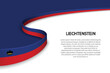 Wave flag of Liechtenstein with copyspace background
