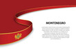 Wave flag of Montenegro with copyspace background