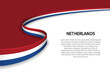 Wave flag of Netherlands with copyspace background