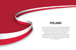 Wave flag of Poland with copyspace background