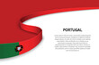 Wave flag of Portugal with copyspace background