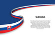Wave flag of Slovakia with copyspace background