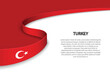 Wave flag of Turkey with copyspace background