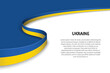 Wave flag of Ukraine with copyspace background
