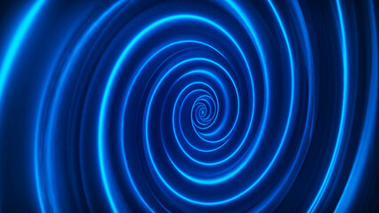 Poster - The whirlpool. Metallic silk water spiral. Concentric optical Illusion. Abstract point digital wave of particles. The whirlpool. Liquid vortex. Seamless loop. 3D rendering.
