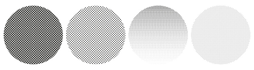 Fototapete - Abstract halftone dots vector background circle texture set 