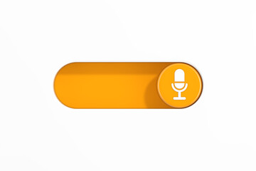 Leinwandbilder - Yellow Toggle Switch Slider with Microphone Icon. 3d Rendering
